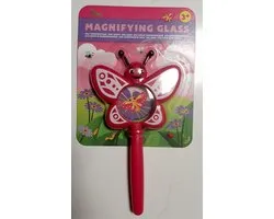 Creative Craft - magnifying glass insect butterfly - vergrootglas vlinder - loep - tuin insecten onderzoeken - kids - roze - 17cm