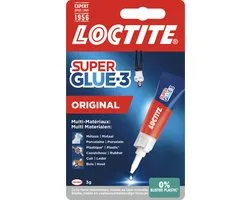 Loctite Original 3 g | Colle Instantanée Extra Forte | Super Glue Multi-Matériaux | Réparation Rapide en Quelques Secondes