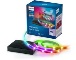 Philips Smart Lighting - HDMI 2.0 Sync Box - 4K bij 60Hz - Inclusief RGBIC LED strip voor 55" tot 65" tv's - Synchroniseer je verlichting met je beeldscherm - Werkt met de WiZ app - Wifi - Entertainment starterkit