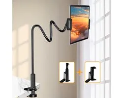 Candala Tablethouder geschikt voor zwanenhals, houder geschikt voor tabletbed, 360 graden flexibele tablethouder met 2 clips, verstelbare arm in bed geschikt voor iPad/mobiele telefoon/switch/Kindle Fire, 4-12 inch mobiele