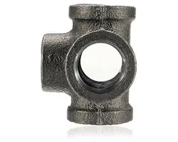 Tutoy 1/2"3/4" 1" 5-way tube connection moldable iron black socket cross female tube connector