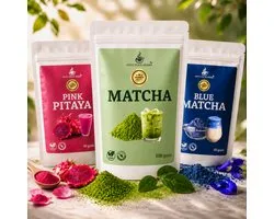 Mito Matcha 3pack - Matcha - Blue Matcha - Pink Matcha pitaya poeder - Iced Matcha - Matcha poeder
