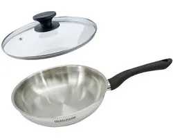 Set pan 24 cm roestvrij staal en glazen deksel Fackelmann Geneva