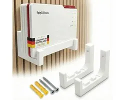 Wall mount suitable for FritzBox 5690/5690 Pro – Stable holder for secure wall mounting – space-saving and robust – - ShopVlot