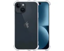 Hoesje - Geschikt voor Apple iPhone 15 - Sterk & Shockproof - Siliconen Shock Case - Hoes Cover - Telefoonhoes - Transparant
