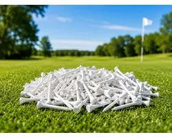 Firsttee - 100 Stuks - Witte houten Tees - Golftees 70 mm - Tee Hout - Golfballen - Golf accessoires - Sport - Training