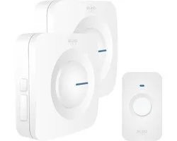 ELRO DB3000 Draadloze Deurbel Set – met 2x Ontvanger op batterij - Bereik 300 meter - IP65 Waterdicht - 64 Melodieën - Wit