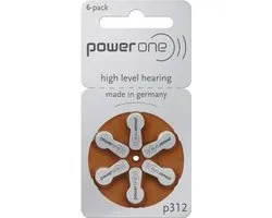 PowerOne 312 : Kwikvrije hoorapparaatbatterijen - 6 batterijen