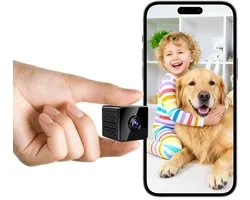 GELLDG Bewakingscamera - Mini kamera met Eurostecker - 4K WiFi camera zonder stroom en geheugenkaart - Nachtsicht en bewegingsdetectie - Geschikt voor binnenhuis, huisdier en woningbeveiliging - Kunststof - Geen installatie vereist