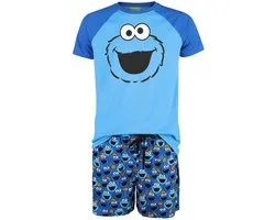 Sesame Street Cookie Monster Pyjama blauw Katoen -