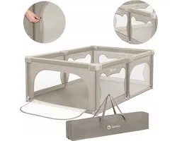 Lionelo Willow – Parc pour Bébé – 2 Entrées Latérales avec Fermeture – Très Grand Espace de Jeu – 4 Ventouses aux Coins