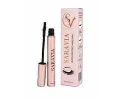 Mascara Saravia Accelerating - Waterproof avec sérum nourrissant, peptides et ginseng (2 en 1) - Noir