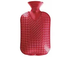 Fashy warm water kruik - enkelzijdig geribbeld - cranberry kleur - 2 liter