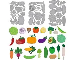 MAYJOYDIY Groenten Fruit Metaal Snijden Dies Keuken Avocado Die Cuts Citroen Wortel Embossing Sjabloon Paddestoel Koolstofstaal Stencils Voor Kaarten Maken Scrapbooking Album Handboek Gift Decoratie