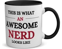 Akyol - une superbe tasse à café nerd - tasse à thé - noir - Nerd - vrais nerds - école - cadeau d'anniversaire - cadeau - cadeau - capacité 350 ML
