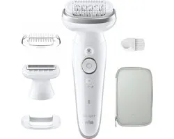 Braun Silk·épil 9 - Épilateur pour une épilation facile - Peau lisse longue durée - 9-041 - Wit/ Argent