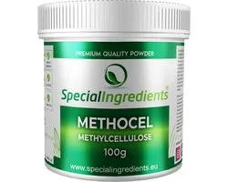 Methocel - 100 g - Methylcellulose - Methyl Cellulose - Hydrocolloïd - Warmtegevoelig Gelvorming - Vegan Bindmiddel - Innovatieve Textuur - Moderne Gastronomie - Moleculair Koken - Hersluitbare Pot - Recycled Plastic