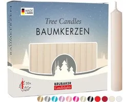 BRUBAKER 200 Pack de Bougies d'Arbre en Cire - Bougies de Noël Bougies Pyramides Bougies d'Arbre de Noël - Champagne