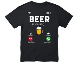 Beer Is Calling - T-shirt - Bier t-shirt - CraftBeer - Beer - Proost - Heren - grappige drank feest - bier cadeau - teksten en zinnen - bierpakket kado idee - Maat S