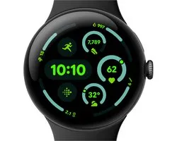 Google Pixel Watch 3 - Montre connectée - 45 mm - Zwart/ Zwart