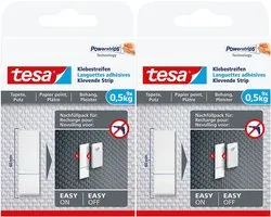 18x Tesa Power Strips pour papier peint / plâtre DIY - Fournitures de bricolage - Ménage - Bandes adhésives / multiprises - Double face - Auto-adhésives - Ruban / bandes / autocollants