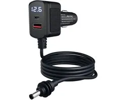 Autolader voor Starlink Mini van MMOBIEL – 12V–24V Sigarettenaansteker naar DC Stroomkabel met LCD Display, 3 m, Dubbele USB-C & USB-A Poorten (33W) – Auto Lader voor Auto, Vrachtwagen, Camper of Boot