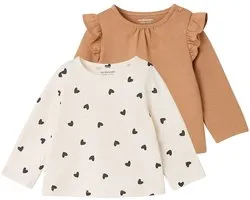 Vertbaudet Set van 2 T-shirts baby Basics met lange mouwen