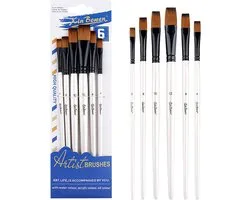 Penselen - Set van 6 stuks - Kwasten - Verven - Schilderen - Olieverf en Acrylverf