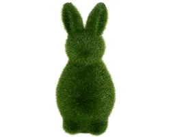 Clayre & Eef Image de décoration Lapin Ø 9x21 cm Vert Plastique