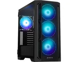 Boîtier Gaming Chieftec Apex Lumo // Noir, E-ATX, verre trempé, 4 ventilateurs RGB de 14 cm avec panneau avant en mesh