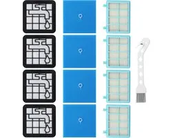 4 stuks filter voor Philips Power Pro Compact/PowerPro City/PowerPro Actief, vacuümfilter voor FC9331 /09 FC9332 /09 FC8010 FC9330 FC9333 FC9334 FC9550 FC9555 FC9556, Met schoonmaakborstel