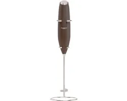 Cabau - Bloom Mixer – Draadloze Elektrische Mini Mixer voor Shakes & Supplementen – Chocolate Brown – Dubbele Whisk, Klontvrij Mixen zonder Shakebeker – Incl. Standaard