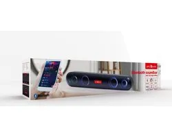 GMB-Audio Bluetooth Soundbar met LED Lichteffecten, Zwart – Draadloos Streamen, Krachtige Bas, Meerdere Input Opties, Lange Batterijduur, Compact Ontwerp voor Gaming en Thuisbioscoop