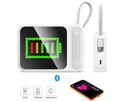 ORICO PC22 – Batterie externe Pixel DIY 10000mAh – Chargeur rapide 22.5W – Écran à pixels 256 LED avec commande par application – USB-C (5V/9V/12V) – Batteries externes de voyage - Kit de secours - adapté aux smartphones et tablettes - Blanc