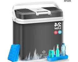 KESSER Cooler Box 24 Litres, COOLS and HEATS | Thermoelectric Cool Box incl. 2x Cooling Battery | 12 Volt and 230 Volt | Mini Fridge for Car, Boat, Camping, Beach | Anthracite
