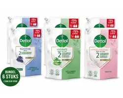 Dettol handzeep navulling mix, 6 stuks