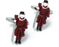 Manchetknopen - Beefeater Bewaker Tower of London Rood
