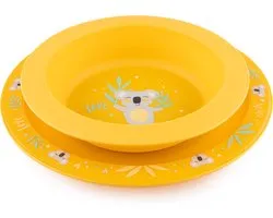 Canpol Babies - servies set 2 st. EXOTISCHE DIEREN- geel- 9m+ 9+ m