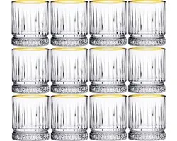 Pasabahce Elysia - Verre à Whisky Golden Touch - Set de 12 - 345 ml