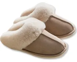 Pantoufles Dames et Hommes Fluffy Open Sloffen avec Doublure Peluche Semelle Antidérapante - Khaki - Taille 36/37