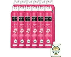 12 x Vogue Cosmetics - Enjoy - Parfum Deodorant - 150 ml - Parfum En Deodorant - Deodorant Spray - Geur En Bescherming - 24 Uur Bescherming - Zweet En Geur Bescherming