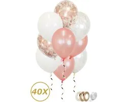 Ballons Or Rose Confettis Décoration Anniversaire Sarah Witte Hélium Ballons Décoration Fête Mariage - 40 Pièces