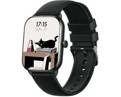 New Quint Smartwatch - Full HD Touchscreen 1.9" - Met Belfunctie - Smartwatch Dames & Heren- Luxueus-Nonchalant Design - iOS en Android - Stappenteller en Hartslagmeter - Lange Batterijduur - MineralBlack / Zwart - Nederlandstalig