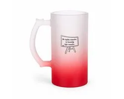 De liefste meester is toevallig mijn meester bierglas frosted rood - 470 ml - cadeau meester - bierpul - cadeautjes bedankt - Collega cadeau - Afscheidscadeau meester - Afscheidscadeau leraar - bierglazen - oktoberfest