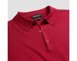 MERSO Polo – Longsleeve Trui – 100% Merino Wol – Pepper Red