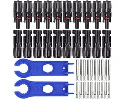 Gtiwung Solar Panel Plugs, 10 Pairs Male/Female, Solar Panel Cable Connectors, MC4 Photovoltaic Connector with Wrench - ShopVlot