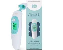 Dutsi Thermometer - Oorthermometer & Voorhoofd Thermometer - Digitale Koortsthermometer voor Baby & Volwassene - Snel & Nauwkeurig - Inclusief batterijen