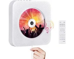 Lecteur CD portable WINNES avec Bluetooth , lecteur CD mural, lecteur de musique , Audio Home , boombox avec télécommande, radio FM, haut-parleurs HiFi intégrés, écran LCD, prise casque MP3, entrée et sortie AUX