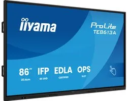 iiyama TE8613A-B2AG Kiosque d'affichage numérique 2,17 m (85.6") Wi-Fi 500 cd/m² 4K Ultra HD Noir Écran tactile Type de processeur Android 24/7