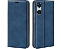 Coque Sony Xperia 10 VI - Bookcase portefeuille de Luxe (fermeture magnétique) - Blauw - Étui de téléphone portable - Étui de téléphone adapté pour Sony